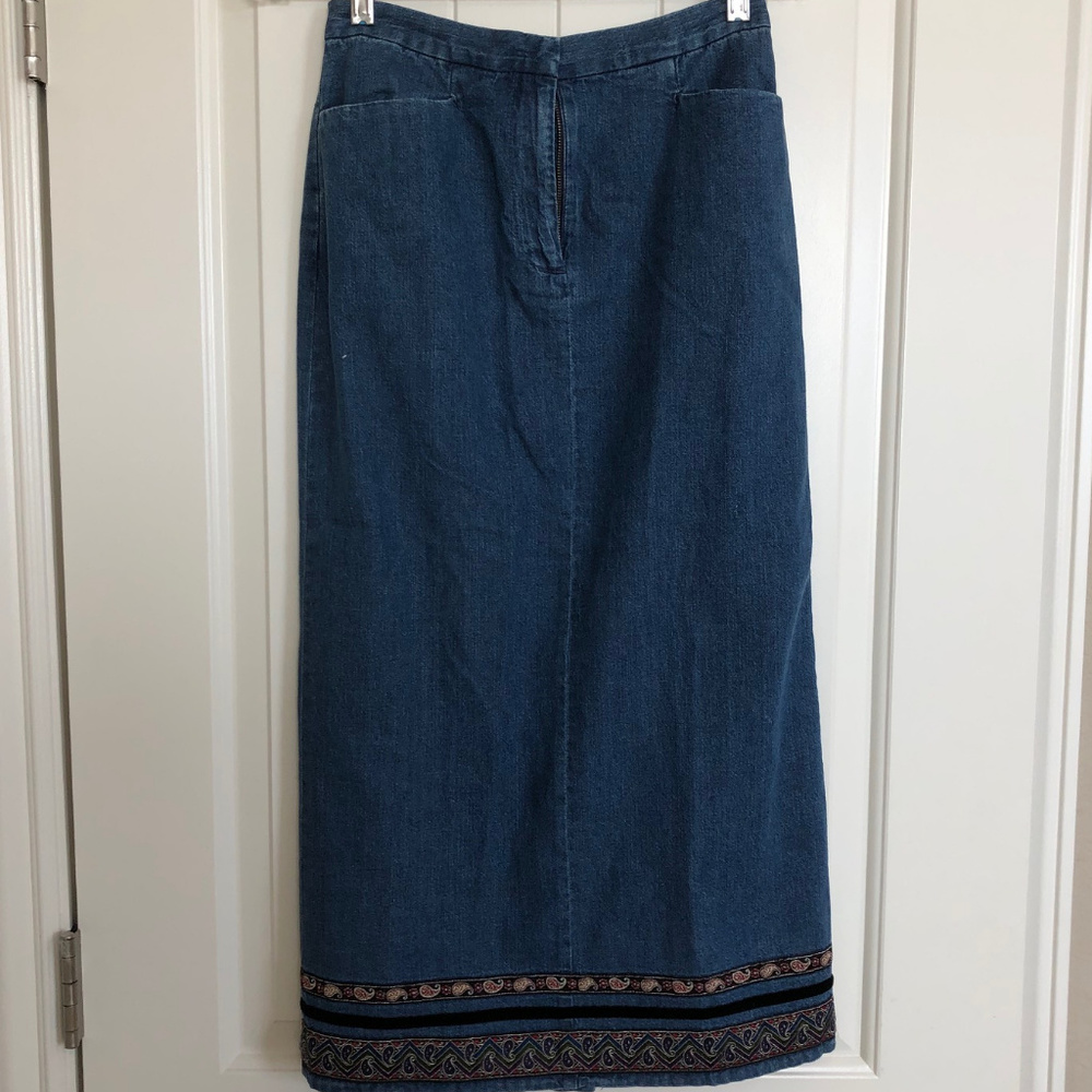 Vintage Jean Skirt from 1990's with Embroidery